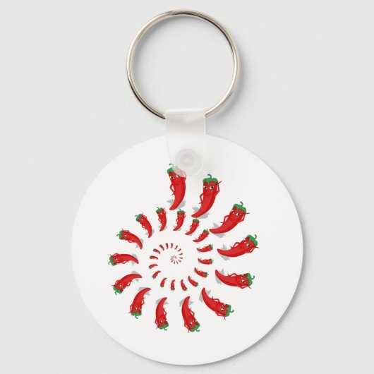 Red Pepper Diva Spiral Sleutelhanger (Voorkant)