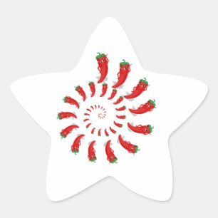 Red Pepper Diva Spiral Ster Sticker