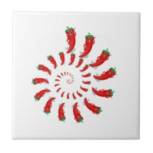 Red Pepper Diva Spiral Tegeltje