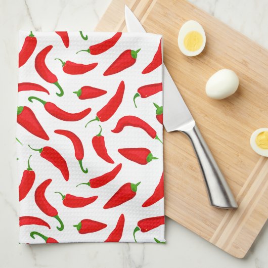 Red Pepper Fun Theedoek (Quarter Fold)