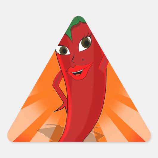 Red Pepper Superstar Driehoek Sticker (Voorkant)