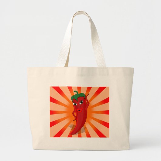 Red Pepper Superstar Grote Tote Bag (Voorkant)