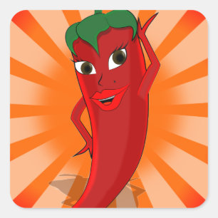 Red Pepper Superstar Vierkante Sticker