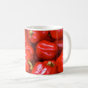Red Peppers Patroon in een geposteriseerd ontwerp Koffiemok