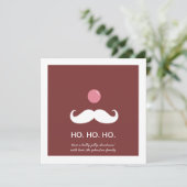 Red Père Noël Mustache Christmas Photo Flat Cartes (Debout devant)