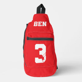Red Personalised Football Boot Sling Bag