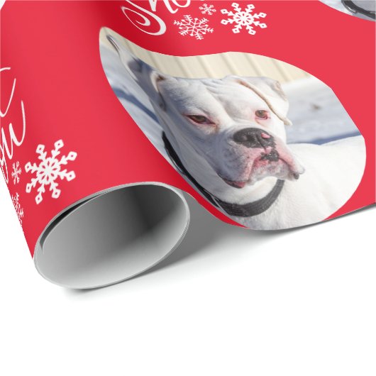 Red Personalized Dog Foto Cadeaupapier (Rol Hoek)