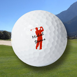 Red Personalized Golfer Golfballen