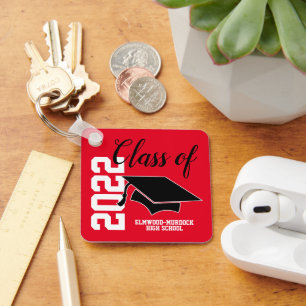 Red Personalized High School Graduation Favors Sleutelhanger