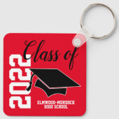 Red Personalized High School Graduation Favors Sleutelhanger (Achterkant)