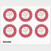 Red Personalized Merry kerstfeestay Stickers (Vel)