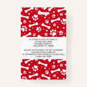 Red Personalized Paw Prints Service Dog Foto ID Badge (Achterkant)