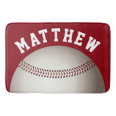 Red Personalized Sports Baseball Design Badmat (Voorkant)