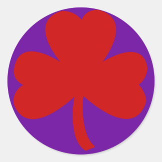 Red Pet Clover Ronde Sticker