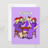 Red Pet Dames uitnodiging (Voorkant / Achterkant)