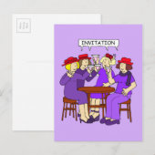 Red Pet Dames uitnodiging Briefkaart (Voorkant / Achterkant)