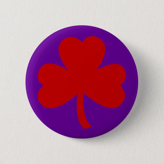 Red Pet Shamrock Ronde Button 5,7 Cm (Voorkant)