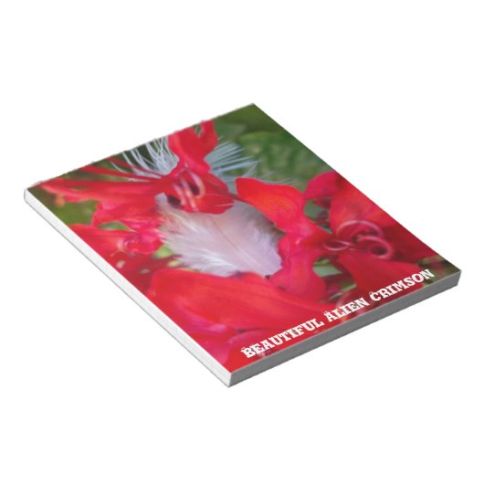 Red Petal Feather Art Print Notitieblok (Schuin)