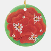 Red Petals Circle Ornament (Achterkant)