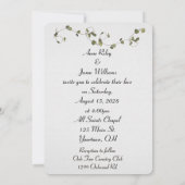 Red Petunia et Ivy Wedding Invitation (Dos)