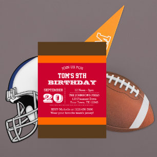 Red Pewter Orange Team Invitation Anniversaire