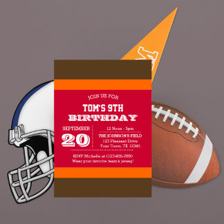 Red Pewter Orange Team Invitation Anniversaire