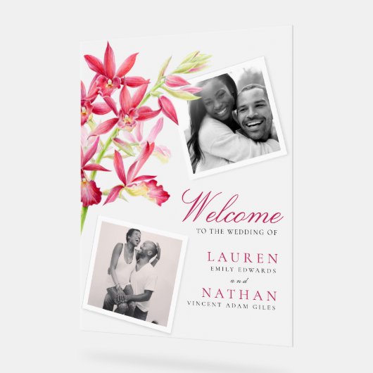 Red Phaiocalanthe mariage d'aquarelle orchidée de  (Angle)