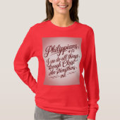Red Philippians Bible Quote T-Shirt (Devant)