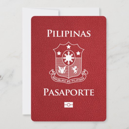 Red Philippines Passport Bewaar de datum Save The Date (Voorkant)