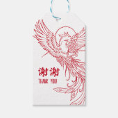 Red Phoenix | Dubbel geluk dank u Cadeaulabel (Voorkant)