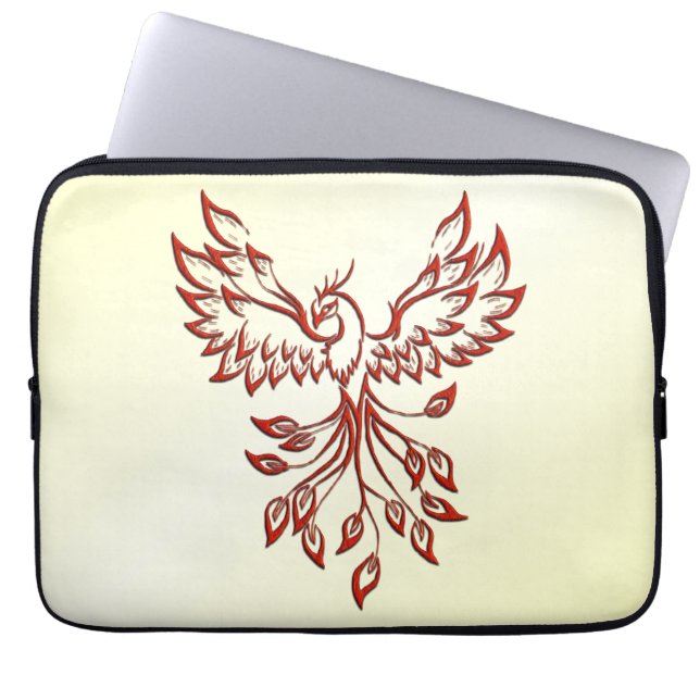 Red Phoenix Rises Laptop Sleeve (Voorkant)