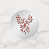Red Phoenix Rises Silver Confetti (Kleine voorkant)