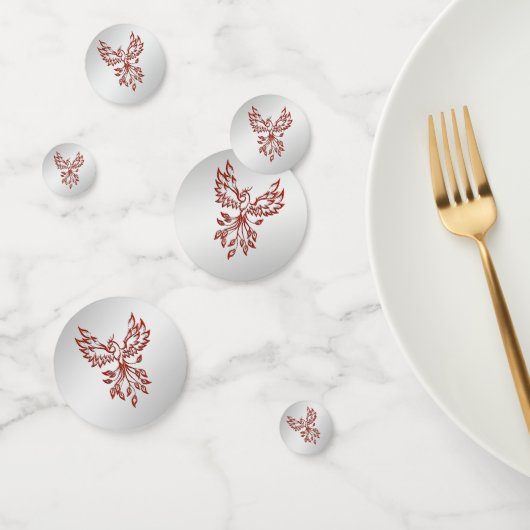 Red Phoenix Rises Silver Confetti (Groep)