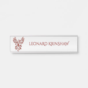 Red Phoenix Rises Silver Deurbordje