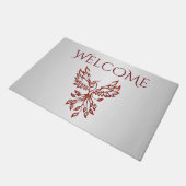 Red Phoenix Rises Silver Deurmat (Schuin)