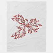 Red Phoenix Rises Silver Fleece Deken (Voorkant)