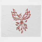 Red Phoenix Rises Silver Fleece Deken (Voorkant (Horizontaal))