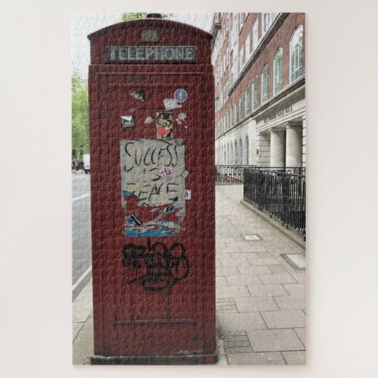 Red Phone Box Success is Peace London UK Legpuzzel (Verticaal)