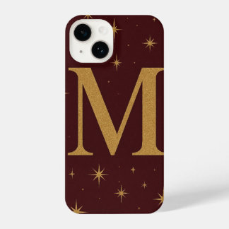 🔥 Red Phone Case with Big M & Yellow Stars – Bold iPhone 14 Hoesje