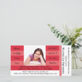 Red Photo Admission Ticket Party Invitation (Debout devant)