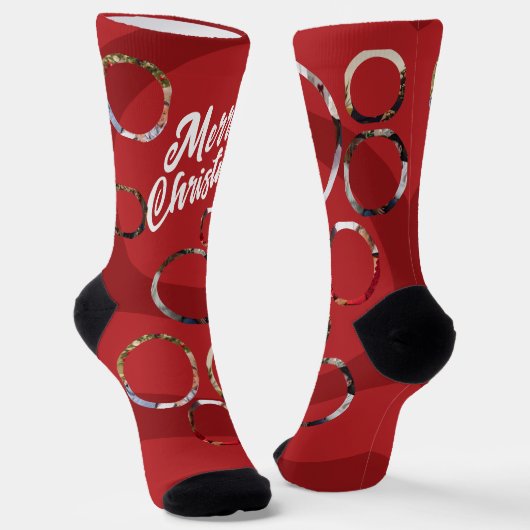 Red Photo Collage Kerstmis Sokken (Gebogen)