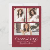 Red Photo Graduation Party Invitation (Devant)