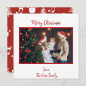 Red Photo Merry kerstkaart (Voorkant / Achterkant)