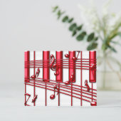 RED PIANO KEYBOARD BRIEFKAART (Staand voorkant)