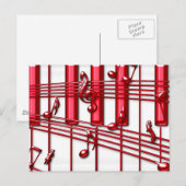 RED PIANO KEYBOARD BRIEFKAART (Voorkant / Achterkant)