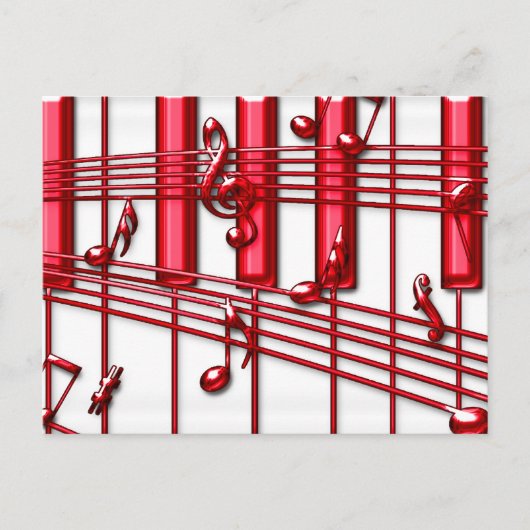 RED PIANO KEYBOARD BRIEFKAART (Voorkant)