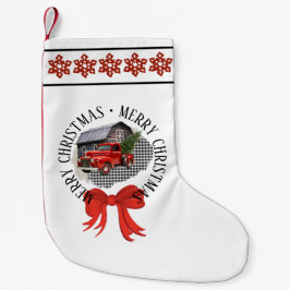 Red Pick Up Truck Christmas Stocking Kleine Kerstsok