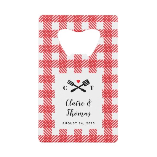 Red Picnic Plaid Cloth I Do BBQ Invitation (Devant)