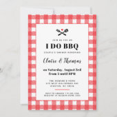 Red Picnic Plaid Cloth I Do BBQ Invitation (Devant)