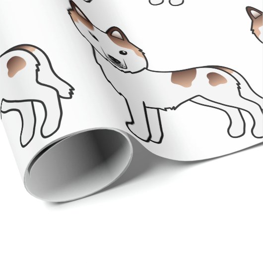 Red Piebald Siberian Husky Cute Dog Pattern Cadeaupapier (Rol Hoek)